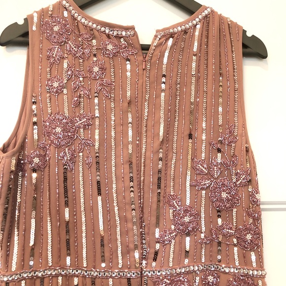 Mac Duggal 70260 Rose Floral Embellished Sleeveless MIDI Dress size 10 - Picture 7 of 13